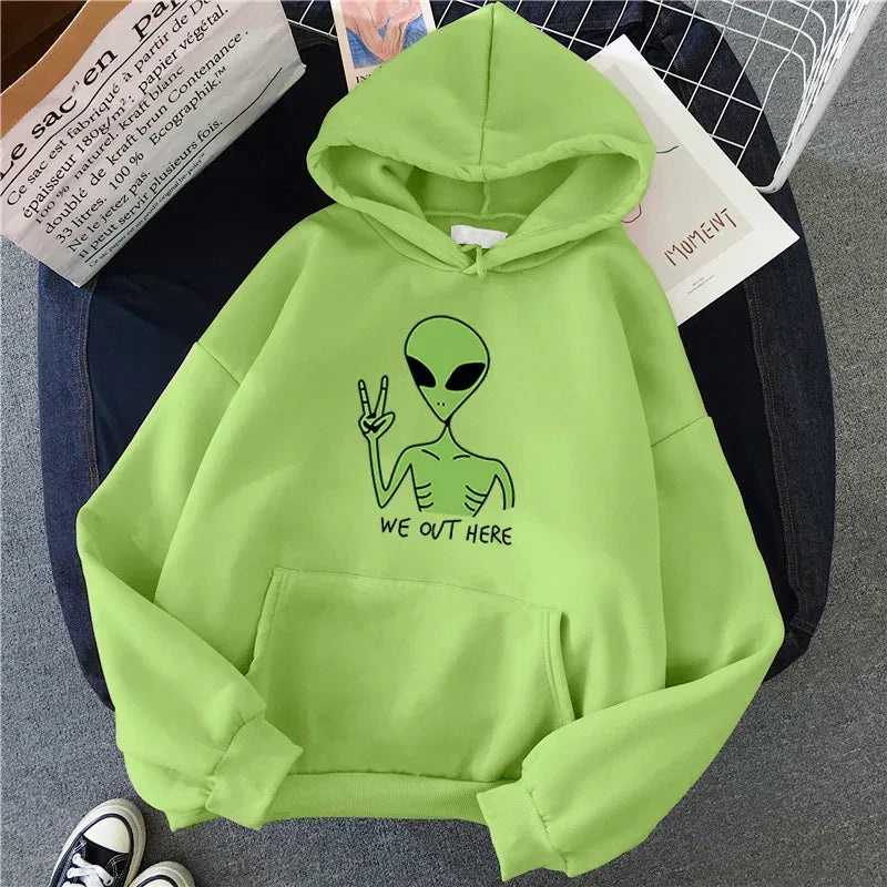 Alien Mood Hoodie — Oversized Streetwear Sweatshirt - Onyx Opal