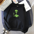 Alien Mood Hoodie — Oversized Streetwear Sweatshirt - Onyx Opal