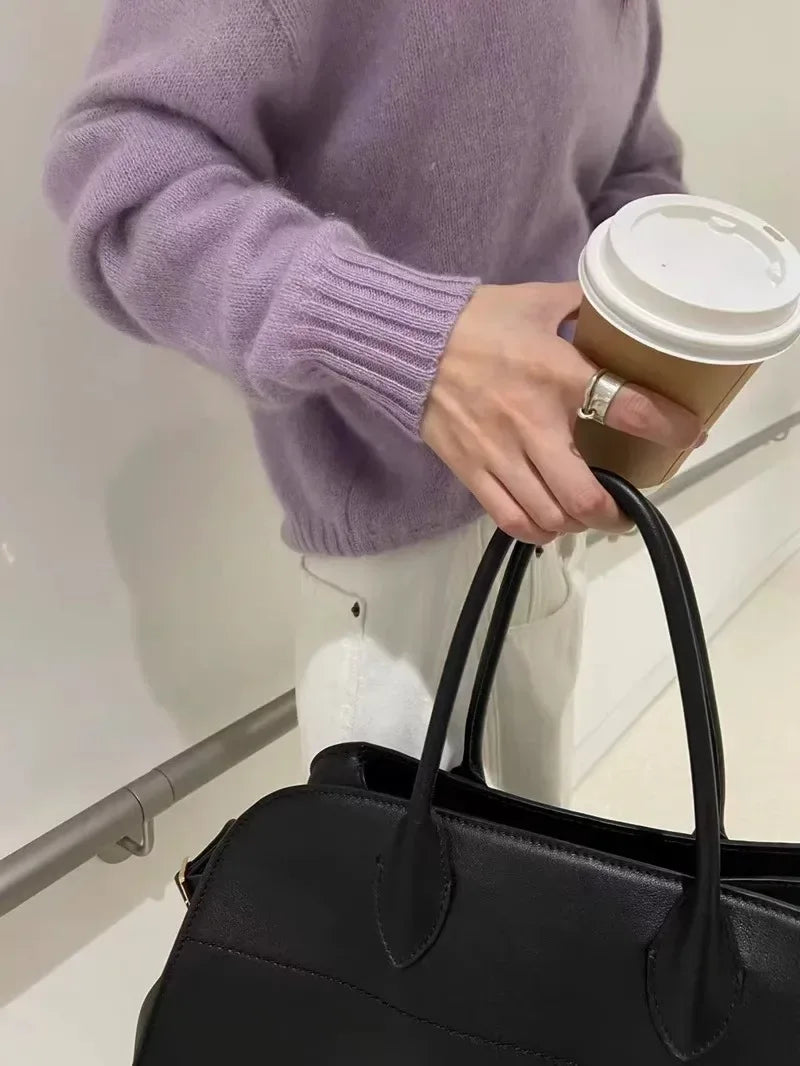 Premium Cashmere Turtleneck Sweater - Onyx Opal