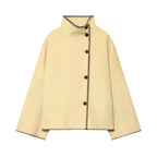 Butter Yellow Soft Coat — Minimal Winter Silhouette - Onyx Opal