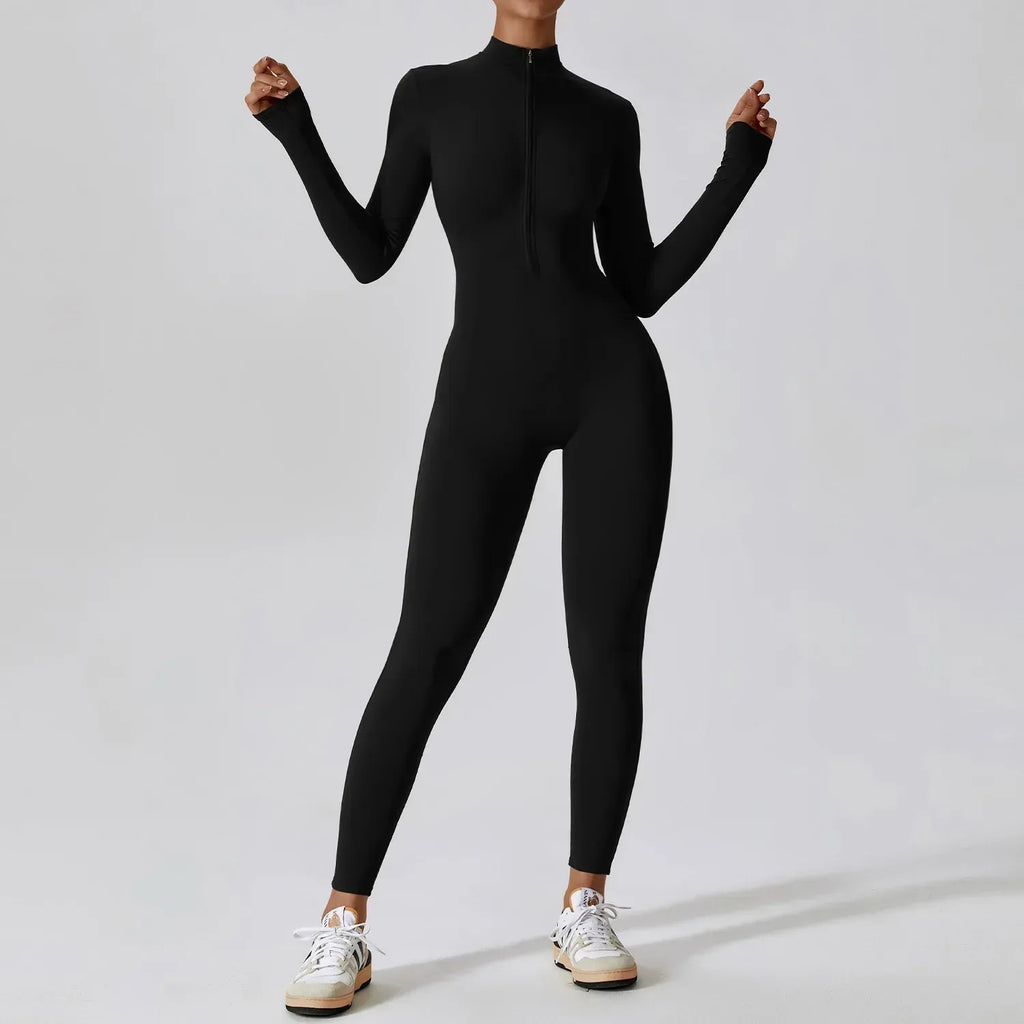 Women's Performance One-Piece Jumpsuit | Sculpting Activewear - Onyx Opal