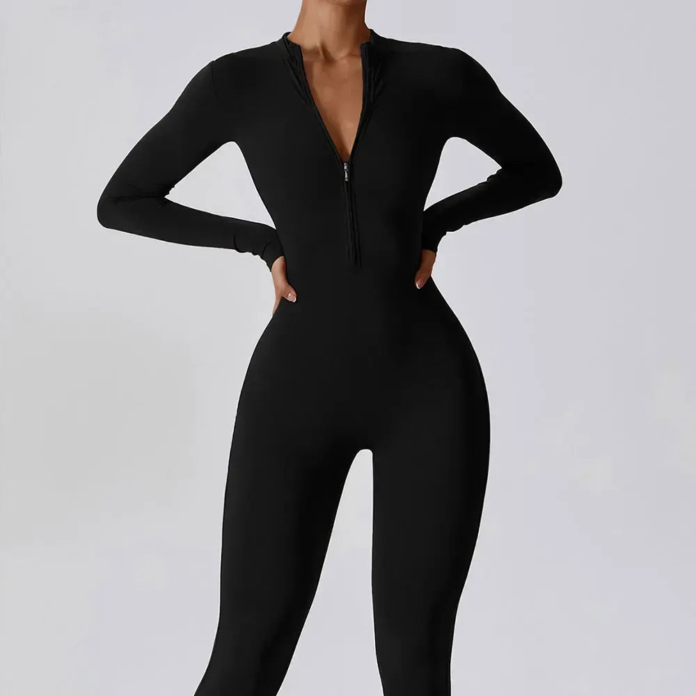 Women's Performance One-Piece Jumpsuit | Sculpting Activewear - Onyx Opal