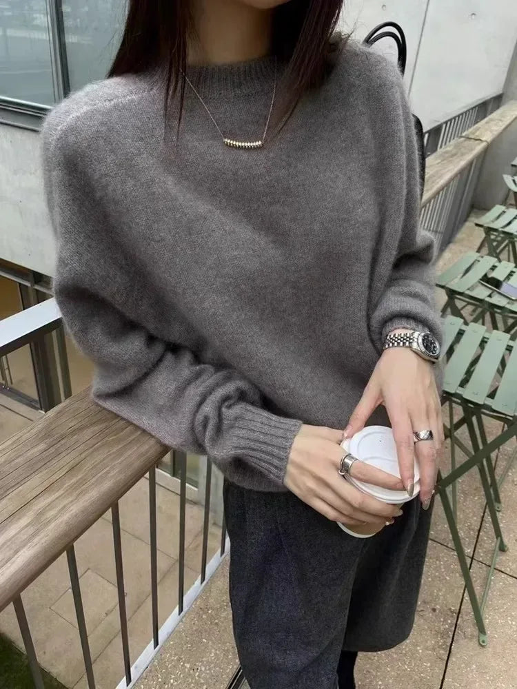 Premium Cashmere Turtleneck Sweater - Onyx Opal