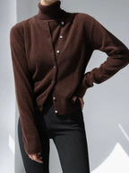 Knit Turtleneck 2-Piece Set — Vest + Cardigan - Onyx Opal