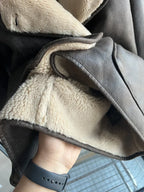 Double-Collar Faux Leather Coat — Double-Collar & Warm Lining - Onyx Opal