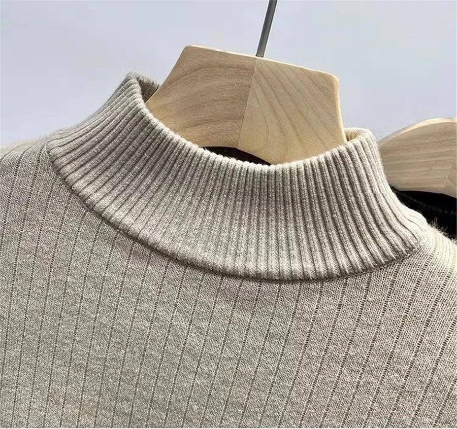 Alpine Velvet Half-Neck Sweater for Women - Onyx Opal