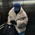 Fur Collar Coat — Winter Streetwear Overcoat - Onyx Opal