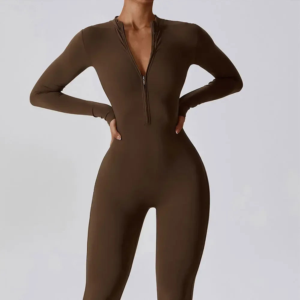 Women's Performance One-Piece Jumpsuit | Sculpting Activewear - Onyx Opal
