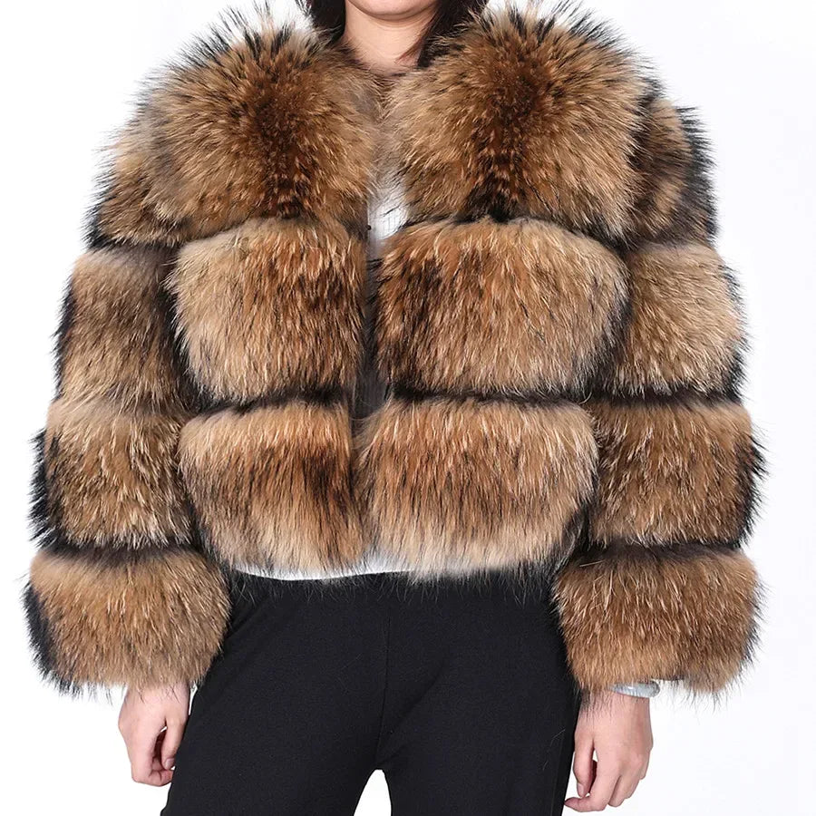 Real Raccoon Fur Parka — Luxury, Warm & High-Street - Onyx Opal