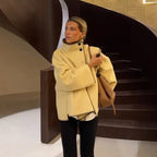 Butter Yellow Soft Coat — Minimal Winter Silhouette - Onyx Opal