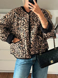 Leopard Quilted Bomber Jacket — Lightweight, Padded & Modern - Onyx Opal
