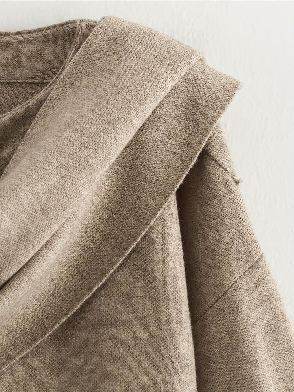 Asymmetrical Scarf-Collar Coat — Elegant Knit Outerwear for Fall/Winter - Onyx Opal