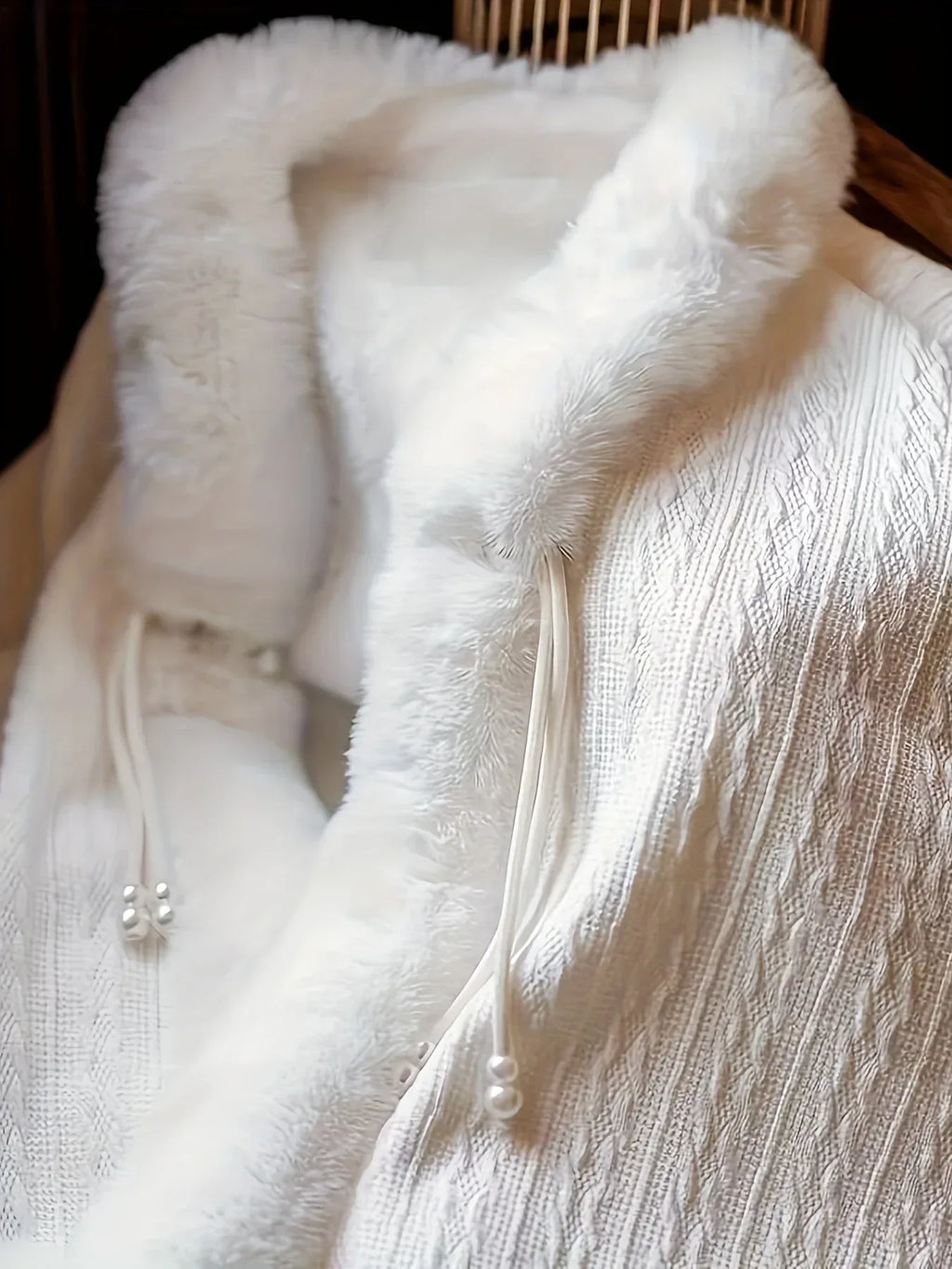 Velvet Cape Coat with Fur Trim — Hooded Winter Layer - Onyx Opal